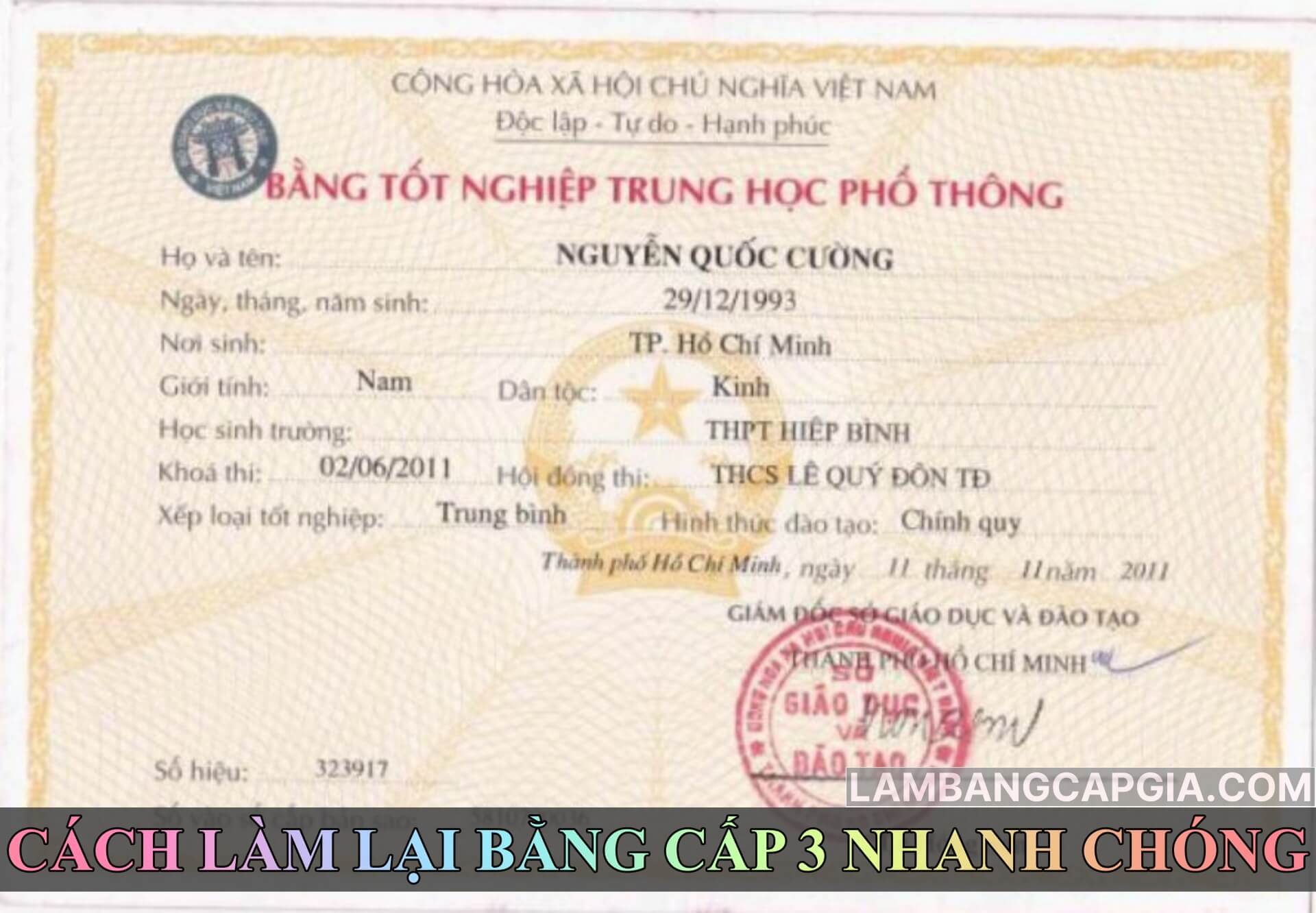 Cách làm lại bằng cấp 3