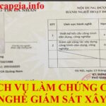 làm chứng chỉ giám sát xây dựng