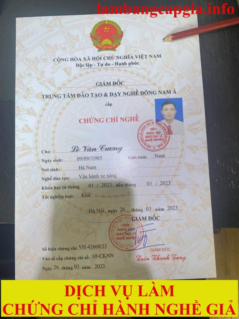 làm chứng chỉ nghề giả