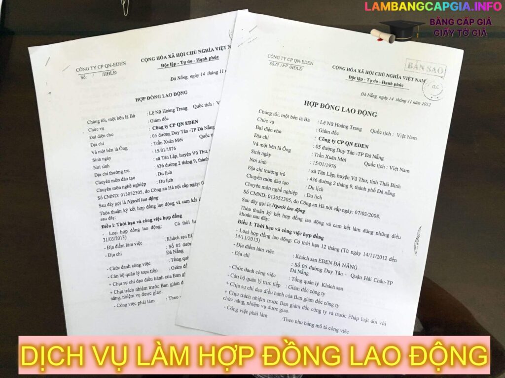 làm hợp đồng lao động giả