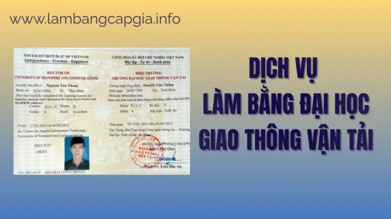 Làm bằng Đại học Giao thông vận tải